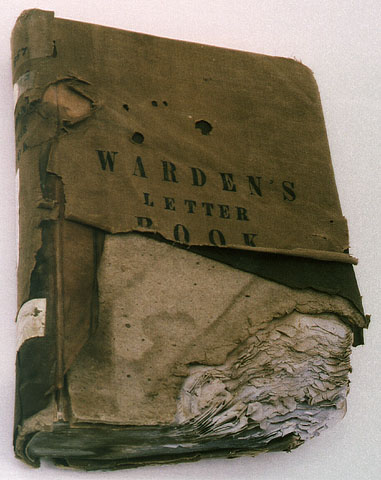 The remains of a book that looks burnt
