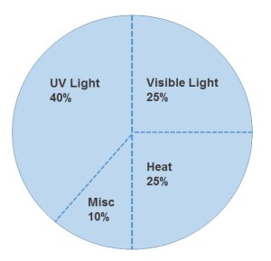 pie chart showing what effects sunlight has.
