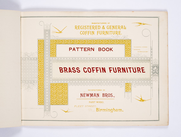 Very possibly Newman Brothers' first trade catalogue as coffin furniture manufacturers. 