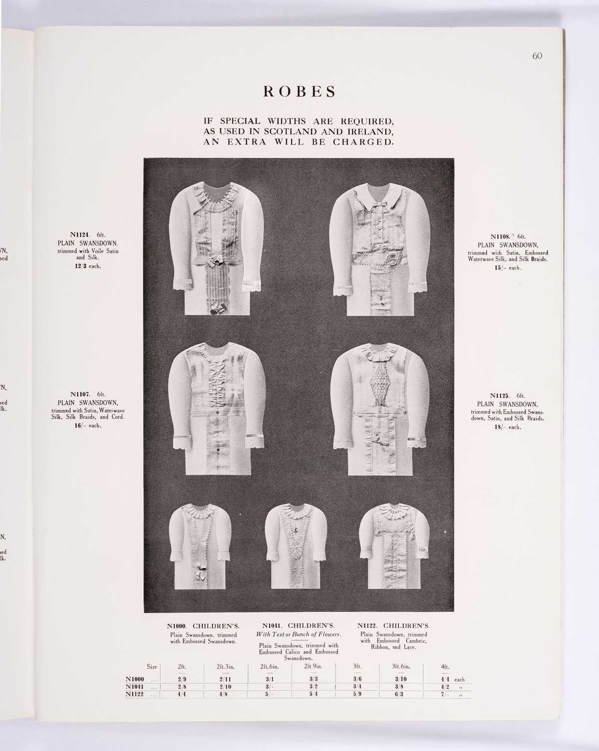 Catalogue page with 7 shroud designs