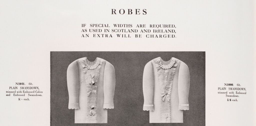 A couple of Newman's shrouds with text. Page is titled "Robes"