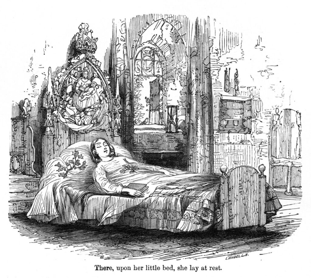 Illustration from The Old Curiosity Shop  Death Of Little Nell