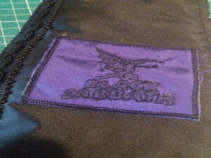purple black sabbath fabric patch
