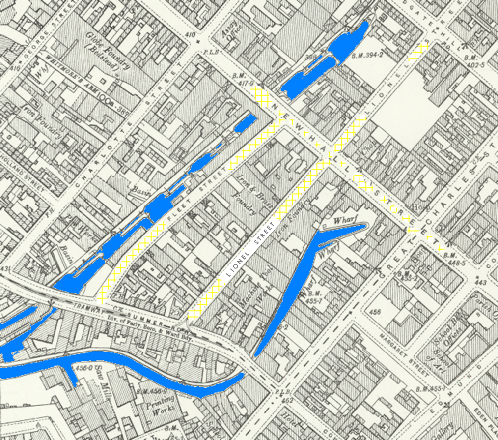 map of the area surrounding Lionel Street