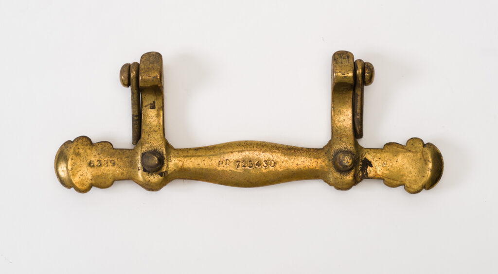 Brass coffin handle reverse