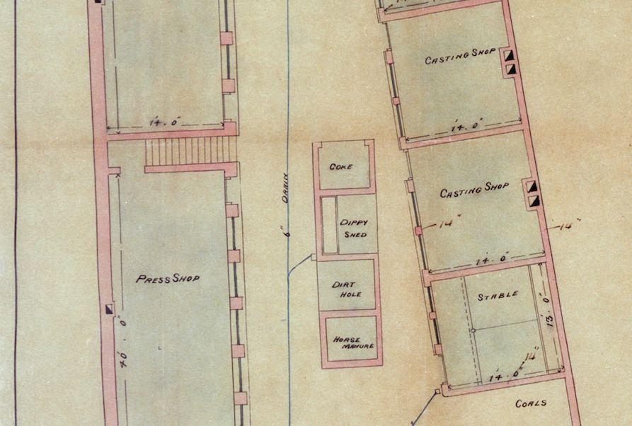 drawn plans for the casting shop and other newman brothers factory buildings