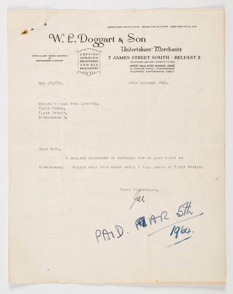 Invoice – W. L. Doggart