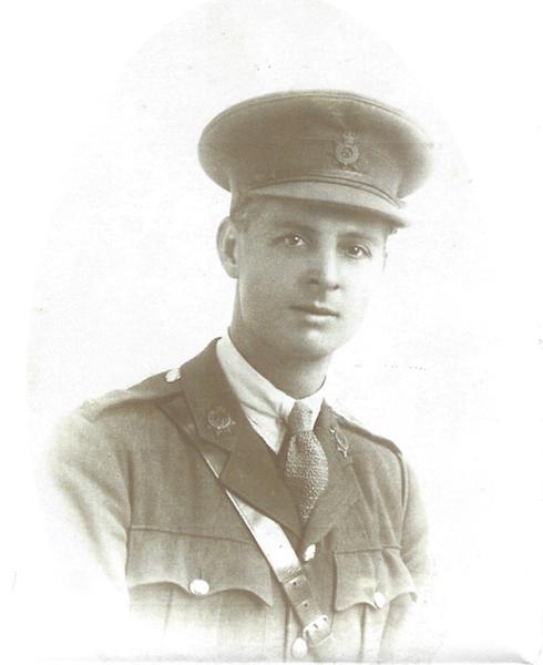 black and white image of young soldier Arthur Allen